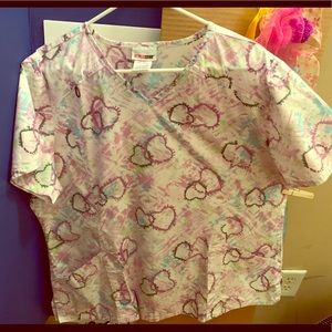 2XL Heart Scrub Top